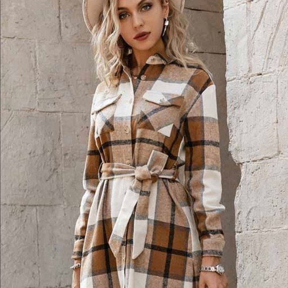 NWT! STUNNING Boutique Plaid Dress/ Jacket! 🌸 - Picture 7 of 9